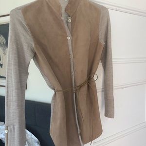 Rani Arabella suede and cashmere shirt